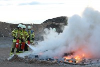 Löschmaßnahmen mit den Feuerlöschern