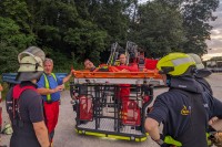 Patientenrettung über die Drehleiter