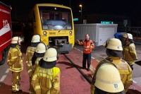 Übung im Bahnbetriebswerk in Korntal